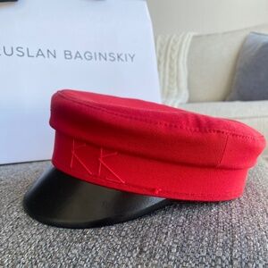 Ruslan Baginskiy - Red Cotton Baker Boy Cap Size xs